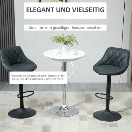 Bar table, Adjustable Height, White metal, Ø61 X 76-97 Cm