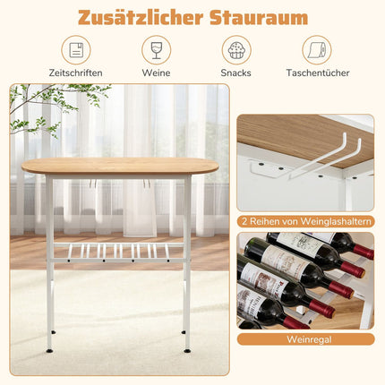 Bar Table Set for 2 with Wine Glass & Bottle Holders