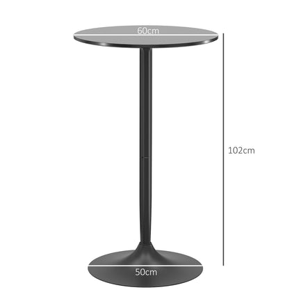 Bar Table for 2, Round, 60x60x102 cm, Black