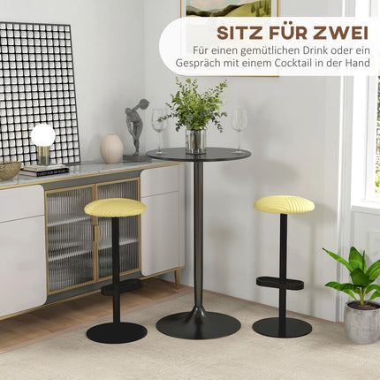Bar Table for 2, Round, 60x60x102 cm, Black