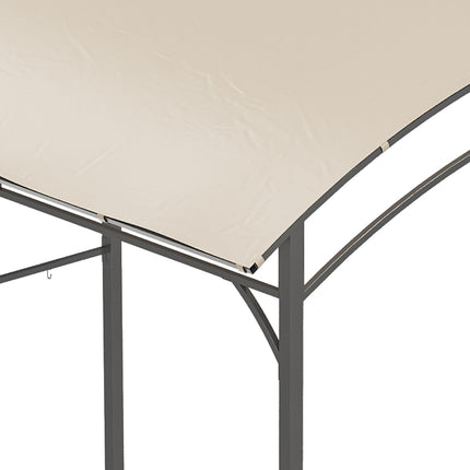 Grill roof with UV-resistant rain cover, beige steel frame