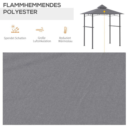 Grill Gazebo, Flame protection, Grey, 245x148x252 cm