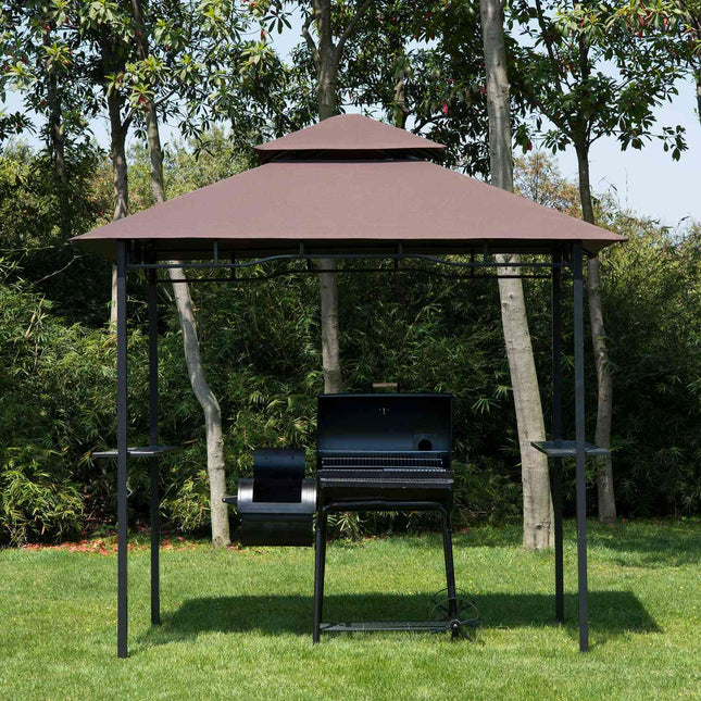 Garden barbecue pavilion tent, flame retardant double roof