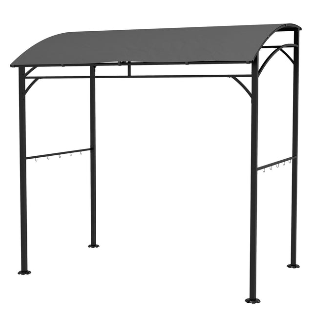 Water-resistant barbecue pavilion, curved roof, 215x150x220 cm, dark gray