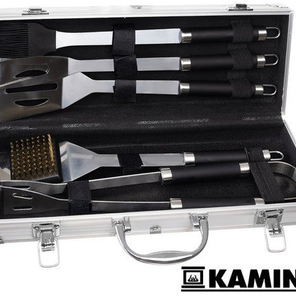 Barbecue utensils - set of 5 accessories + suitcase