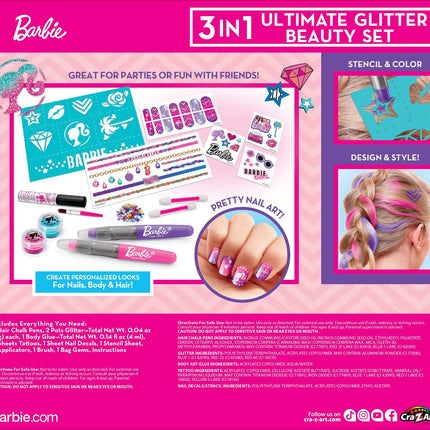 Barbie Beauty Set 3 In 1 Ultimate Glitter