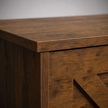 Barn-Style Storage Bench, Brown MDF – 100x40x46 cm