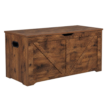 Barn-Style Storage Bench, Brown MDF – 100x40x46 cm