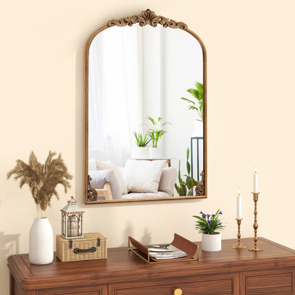 Baroque Wall Mirror, Gold Metal Frame, 90 x 61 cm