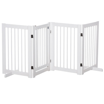Freestanding wooden dog gate with door, foldable 75cm
