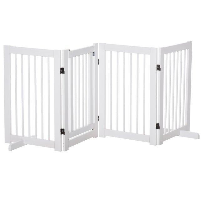 Freestanding wooden dog gate with door, foldable 75cm