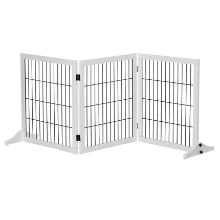 Dog barrier gate, Pine, White, 185x36x71 cm
