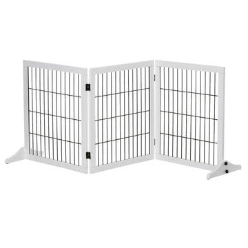 Dog barrier gate, Pine, White, 185x36x71 cm