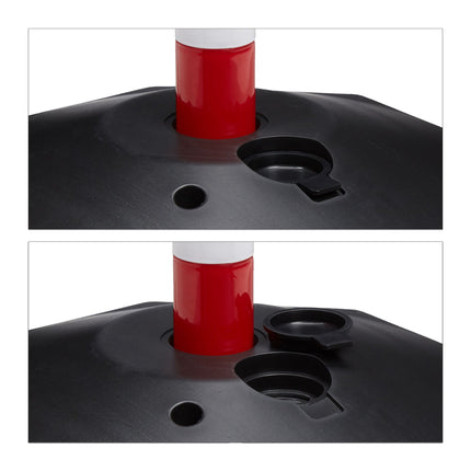 Barrier post made of plastic with chain