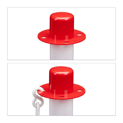 Barrier post made of plastic with chain