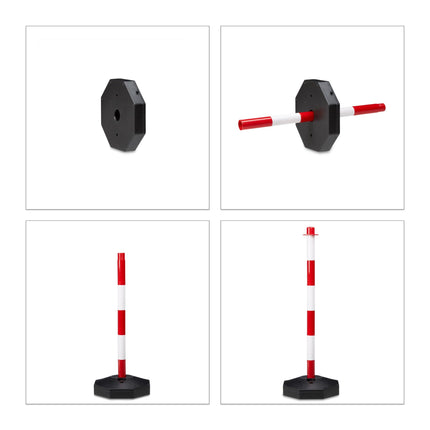 Barrier post made of plastic with chain