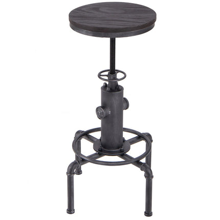 Bar stool height adjustable 59.5-75 cm bar chair made of wood and metal