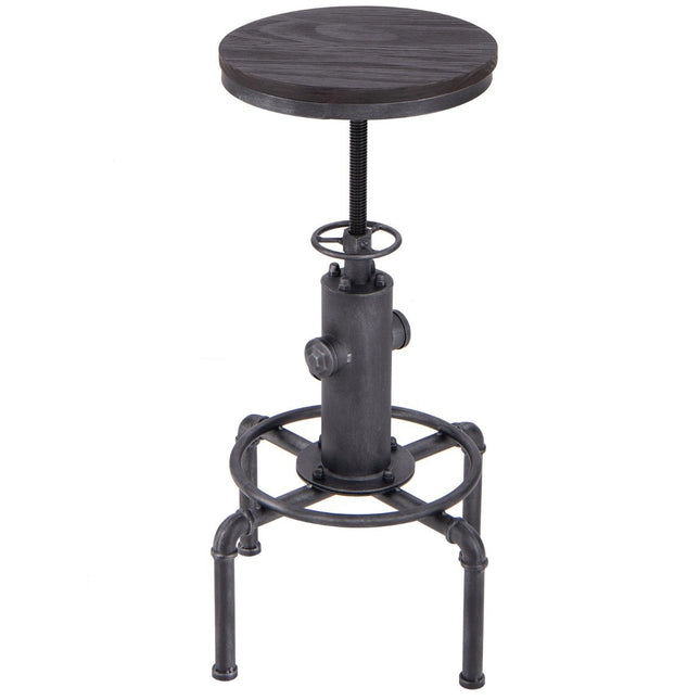 Bar stool height adjustable 59.5-75 cm bar chair made of wood and metal