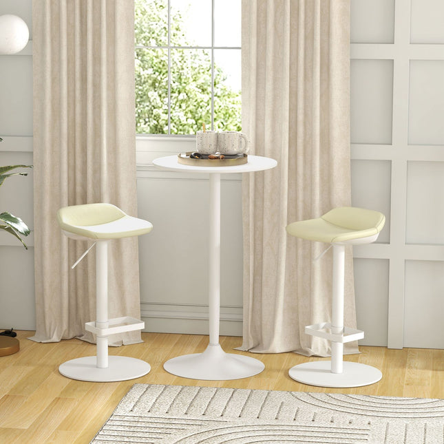 Round dining table in white steel - Ø60 x 102 cm