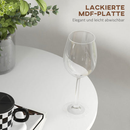 Round dining table in white steel - Ø60 x 102 cm