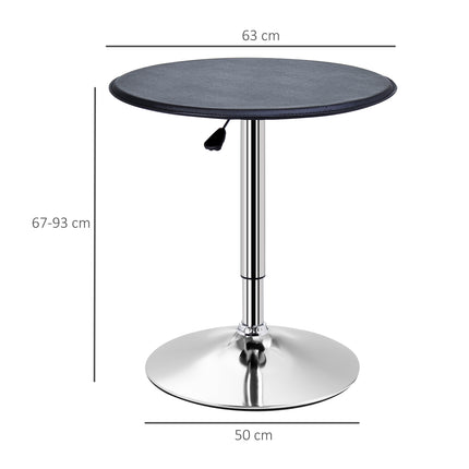 Bar table, bench height, black artificial leather, adjustable