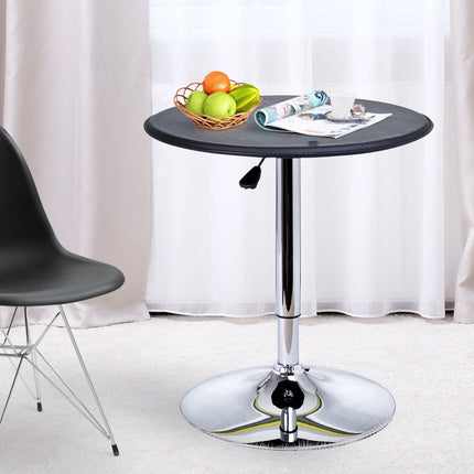 Bar table, bench height, black artificial leather, adjustable