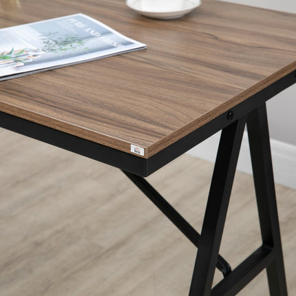 Bar table set, 5-piece, metal, 120x60x91 cm, light brown