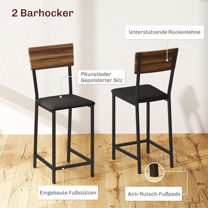 3-piece bar table set with wine rack and glass holder