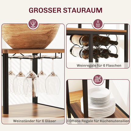 3-piece bar table set with wine rack and glass holder