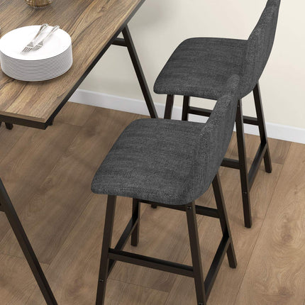 Dark gray bar table set in steel, 5-piece dining group