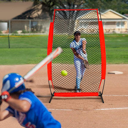 Baseball Pitching Safety Screen, 7x4 Ft, Carry Bag