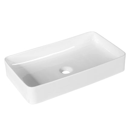 Basin porcelain art basin ceramic basin with pop-up drain 60 x 35 x 11 cm white
