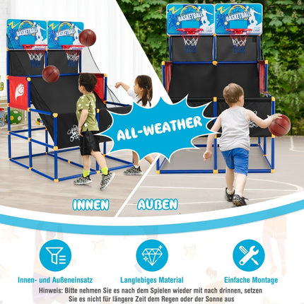 Basketball Arcade Game for Children Basketball Stand with 2 Baskets 90 x 90 x 140 cm