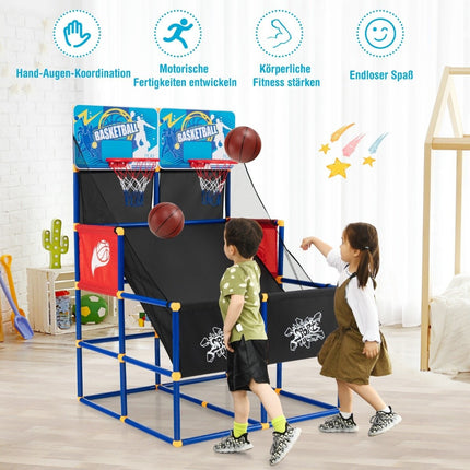 Basketball Arcade Game for Children Basketball Stand with 2 Baskets 90 x 90 x 140 cm