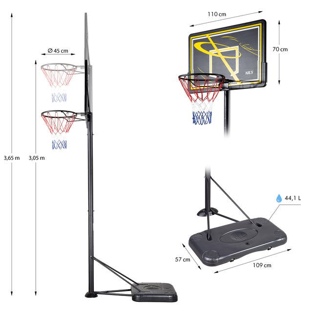 Basketball Hoop, Adjustable Height, Indoor/Outdoor