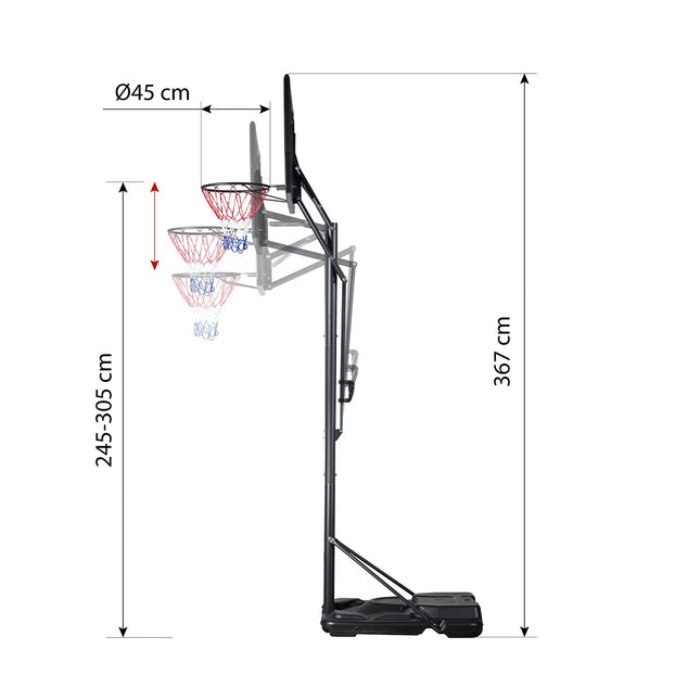 Basketball Hoop, Adjustable Height, Indoor/Outdoor