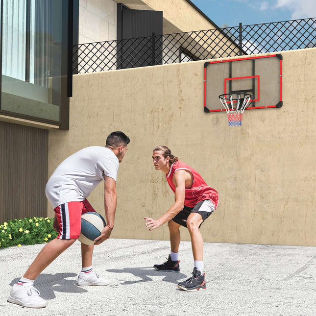 Outdoor basketball hoop in steel, wall-mounted, 113 x 61 x 73 cm