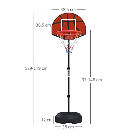 Height-adjustable basketball hoop with magnetic dart board