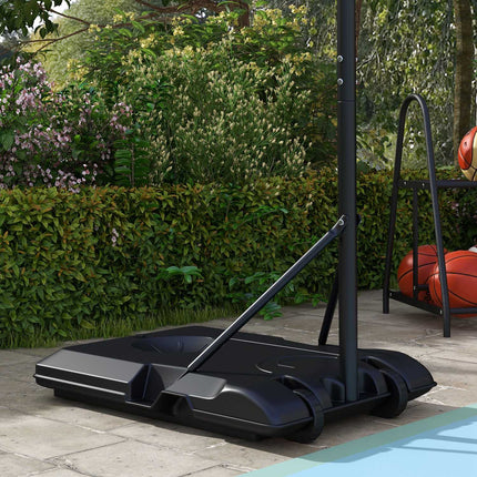 Adjustable basketball hoop with stand and wheels, 220-250 cm