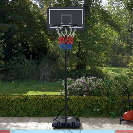 Adjustable basketball hoop with stand and wheels, 220-250 cm