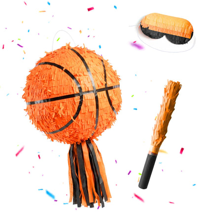 Basketball Piñata Set with Stick & Mask, 25 cm