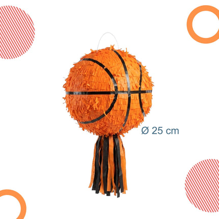 Basketball Piñata Set with Stick & Mask, 25 cm