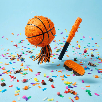 Basketball Piñata Set with Stick & Mask, 25 cm