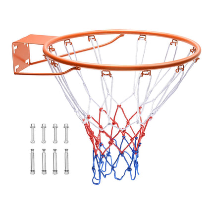 Basketbalring van 18 inch (45,7 cm) van staal met afbreekmechanisme, wandmontage, inclusief net