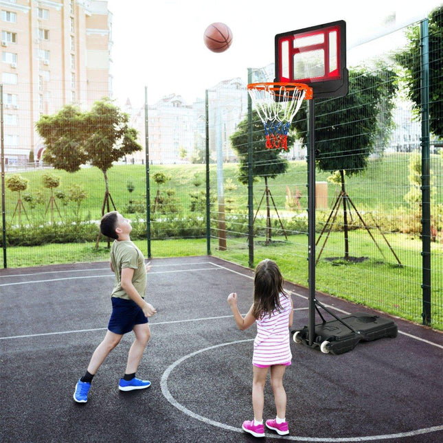 Basketball hoop for children. Weatherproof hoop stand with adjustable height from 90-210 cm