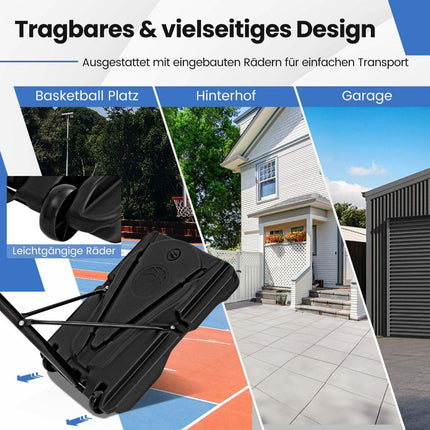 Basketball hoop outdoor basketball stand 172-305cm height adjustable basket system with removable center tube