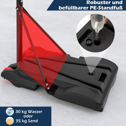 Basketball hoop outdoor basketball stand 176-206 cm height-adjustable mobile hoop system with back wall black
