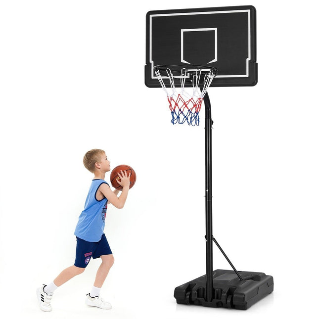 Basketball hoop outdoor basketball stand 210-260 cm height adjustable on wheels black