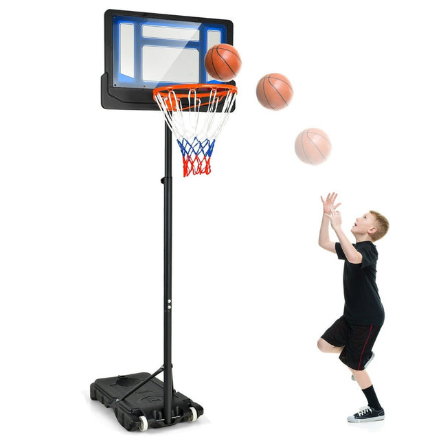 Basketball stand 90/158-210 cm height adjustable basketball hoop with stand weatherproof indoor outdoor blue