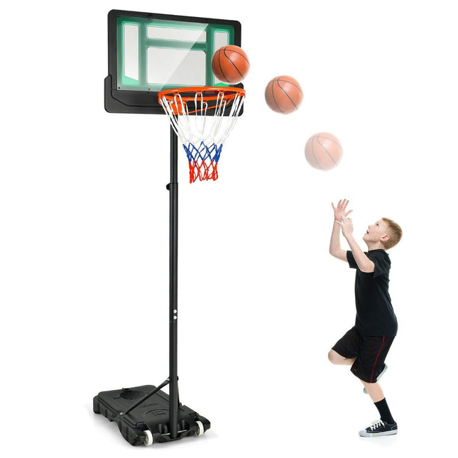 Basketball stand 90/158-210 cm height adjustable basketball hoop with stand weatherproof indoor outdoor green